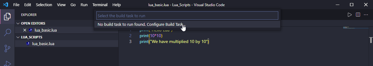 Configura la tarea de compilación