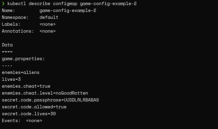 Ejemplo de configuración del juego 2