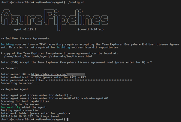 Configuración de Linux para agente auto-hospedado en Azure