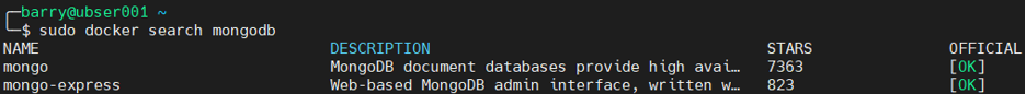 MongoDB Docker 4.1 - Imagen del contenedor de MongoDB