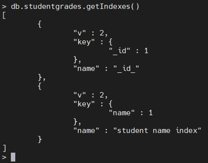 getIndexes() en MongoDB.