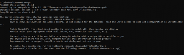Ejecutando MongoDB Shell