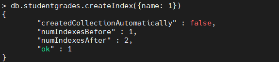 Creando un único índice de campo en MongoDB.