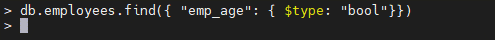 Ejemplo de operador de $type MongoDB 2.