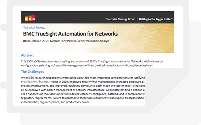 ESG Technical Review: BMC TrueSight Automation for Networks