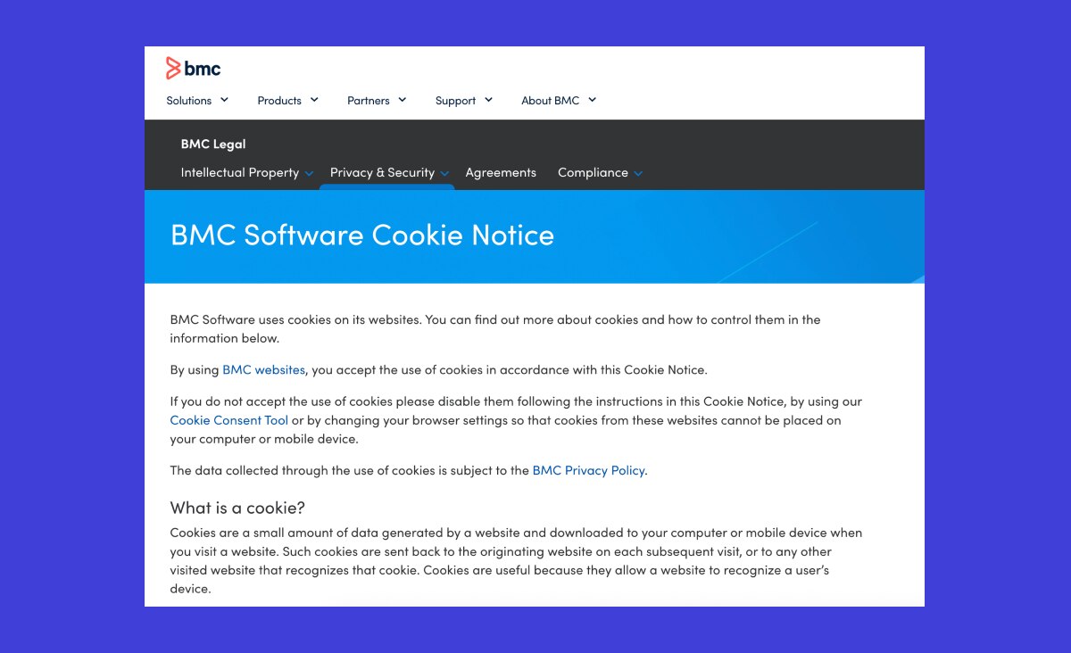 BMC Software Cookie Notice