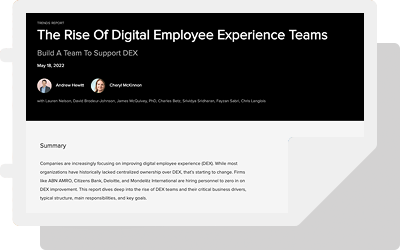 Forrester: The Rise Of Digital Employee Experience Teams