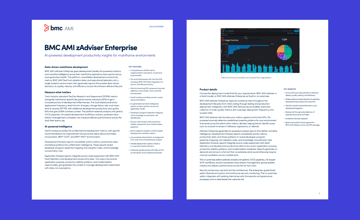 BMC AMI zAdviser Enterprise Solution Brief